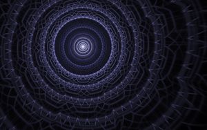 Preview wallpaper circles, depth, fractal, abstraction, blue