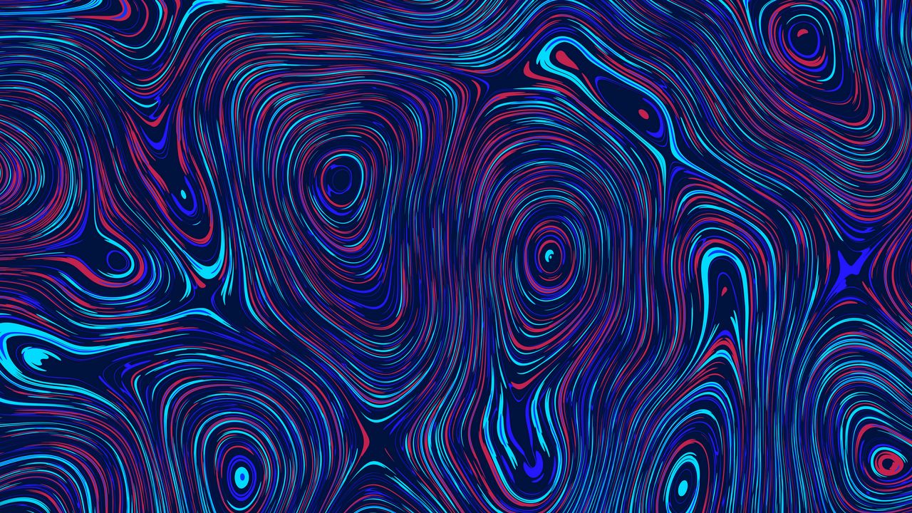 Wallpaper circles, distortion, abstraction, blue
