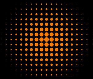 Preview wallpaper circles, dots, abstraction, orange, black