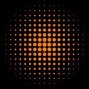 Preview wallpaper circles, dots, abstraction, orange, black