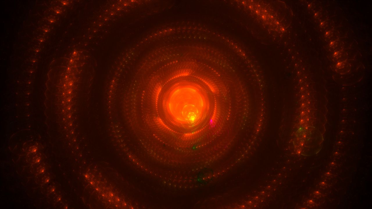 Wallpaper circles, dotted line, glow, abstraction, orange