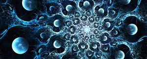 Preview wallpaper circles, fractal, abstraction, blue