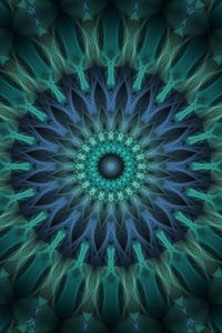 Preview wallpaper circles, fractal, blue, green, abstraction