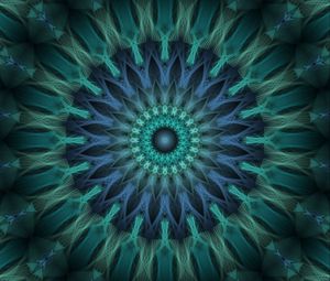 Preview wallpaper circles, fractal, blue, green, abstraction