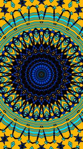 Preview wallpaper circles, fractal, mandala, blue, yellow, abstraction
