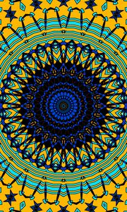 Preview wallpaper circles, fractal, mandala, blue, yellow, abstraction