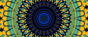 Preview wallpaper circles, fractal, mandala, blue, yellow, abstraction