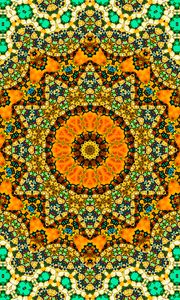 Preview wallpaper circles, fractal, orange, kaleidoscope, abstraction