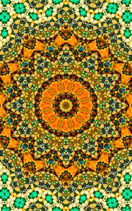 Preview wallpaper circles, fractal, orange, kaleidoscope, abstraction