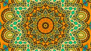 Preview wallpaper circles, fractal, orange, kaleidoscope, abstraction