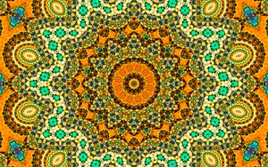 Preview wallpaper circles, fractal, orange, kaleidoscope, abstraction