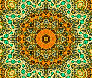 Preview wallpaper circles, fractal, orange, kaleidoscope, abstraction