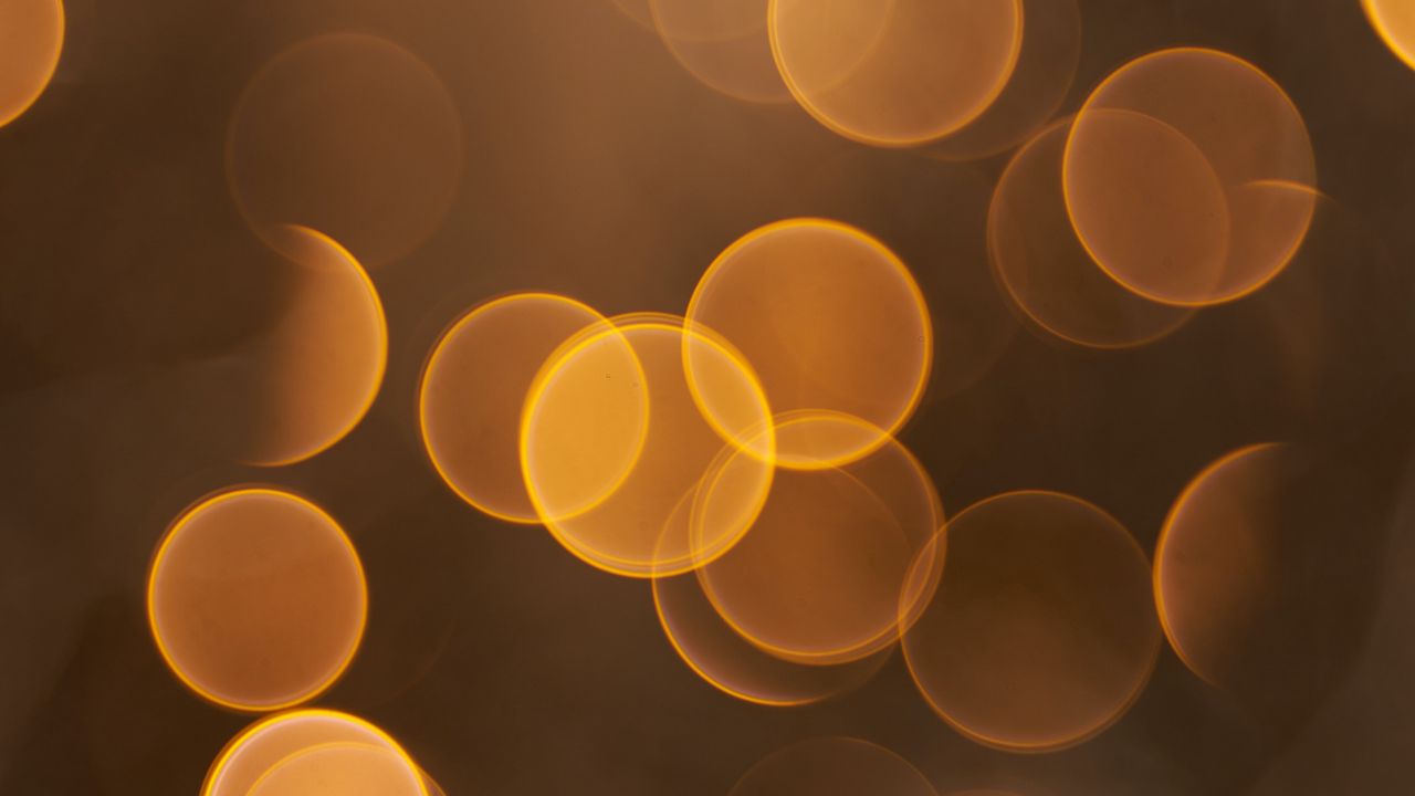 Wallpaper circles, glare, bokeh, abstraction, yellow