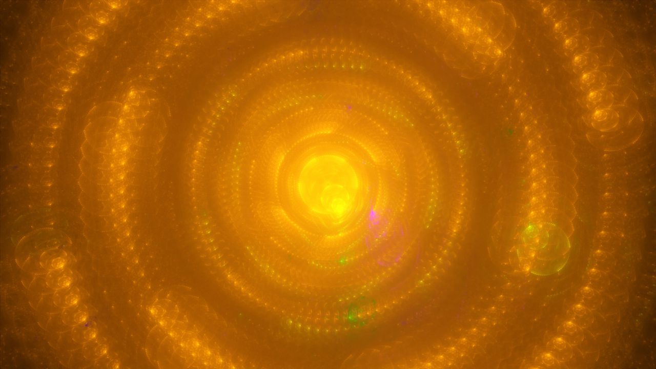 Wallpaper circles, glow, abstraction, yellow