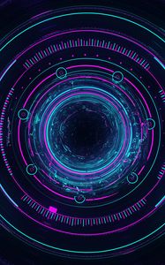 Preview wallpaper circles, glow, backlight, blue, purple, art