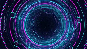 Preview wallpaper circles, glow, backlight, blue, purple, art