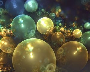 Preview wallpaper circles, hexagons, glow, shapes, pattern