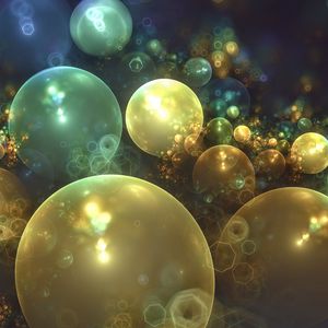 Preview wallpaper circles, hexagons, glow, shapes, pattern