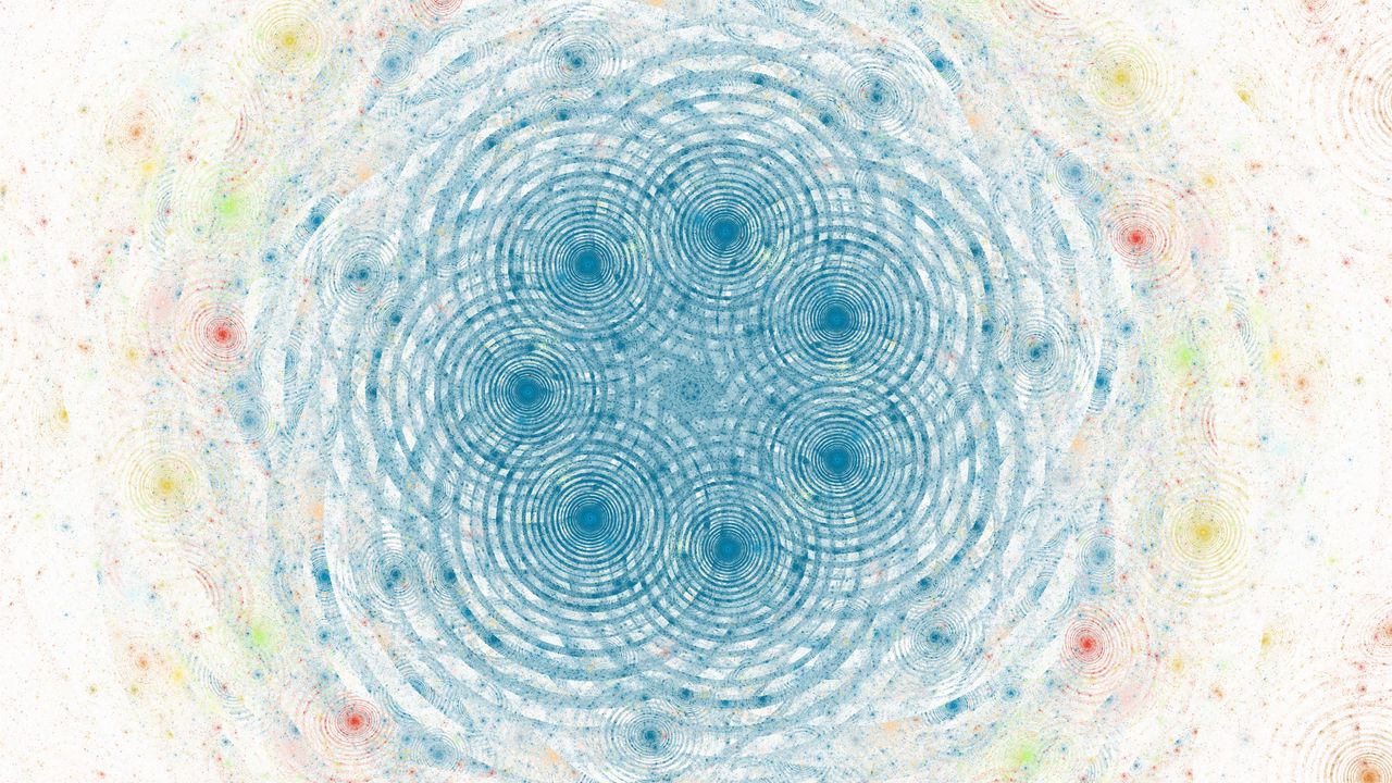 Wallpaper circles, intersection, pattern, abstraction, blue