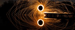 Preview wallpaper circles, light, freezelight, sparks, reflection, night