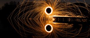 Preview wallpaper circles, light, freezelight, sparks, reflection, night