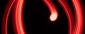 Preview wallpaper circles, light, long exposure, abstraction, red