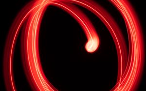 Preview wallpaper circles, light, long exposure, abstraction, red