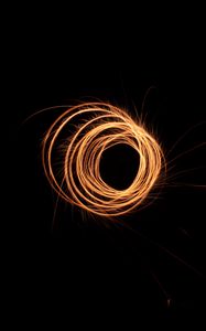 Preview wallpaper circles, light, long exposure, black