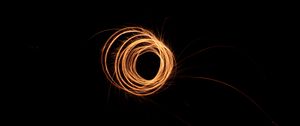 Preview wallpaper circles, light, long exposure, black