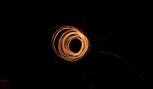 Preview wallpaper circles, light, long exposure, black