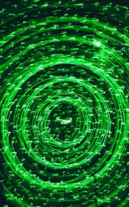Preview wallpaper circles, light, rotation, freezelight, abstraction, green