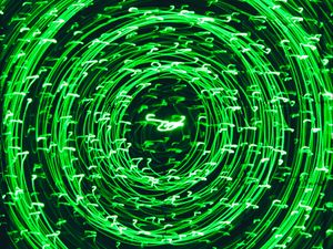 Preview wallpaper circles, light, rotation, freezelight, abstraction, green