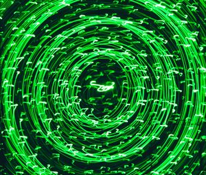 Preview wallpaper circles, light, rotation, freezelight, abstraction, green