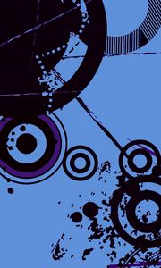 Preview wallpaper circles, lines, blotches, spots, dark, background