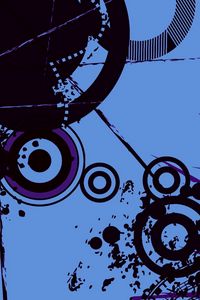 Preview wallpaper circles, lines, blotches, spots, dark, background