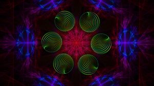 Preview wallpaper circles, lines, neon, colorful, abstraction