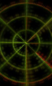 Preview wallpaper circles, lines, shapes, abstraction, dark, green
