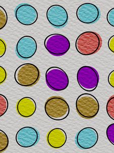 Preview wallpaper circles, multicolored, paper, texture, pattern