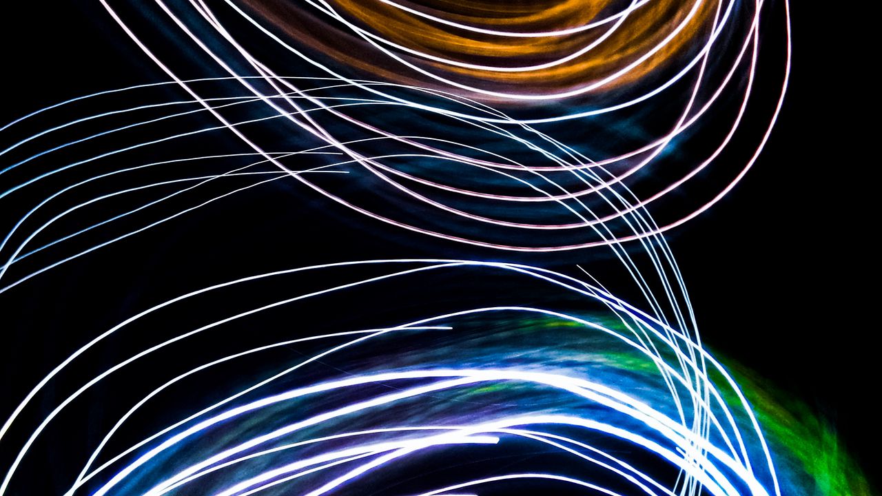Wallpaper circles, neon, freezelight, glow, black