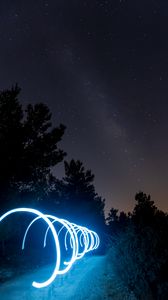 Preview wallpaper circles, neon, freezelight, night, stars