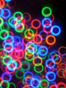 Preview wallpaper circles, neon, intersection, dark