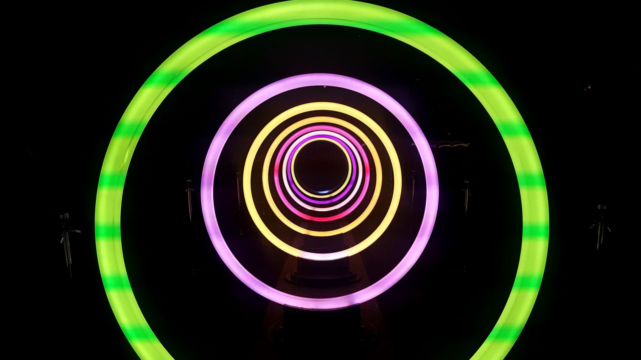 Wallpaper circles, neon, light