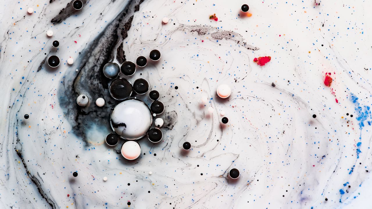 Wallpaper circles, paint, liquid, dots, drops