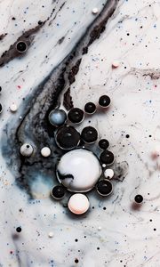 Preview wallpaper circles, paint, liquid, dots, drops