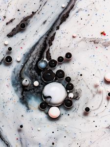 Preview wallpaper circles, paint, liquid, dots, drops