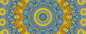 Preview wallpaper circles, pattern, background, abstraction, yellow, blue