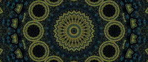 Preview wallpaper circles, pattern, fractal, shapes, abstraction, yellow, blue