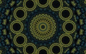 Preview wallpaper circles, pattern, fractal, shapes, abstraction, yellow, blue