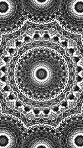 Preview wallpaper circles, pattern, fractal, black and white, abstraction