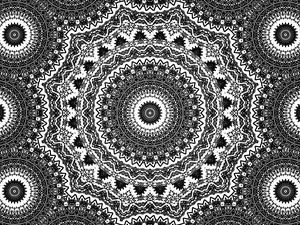 Preview wallpaper circles, pattern, fractal, black and white, abstraction